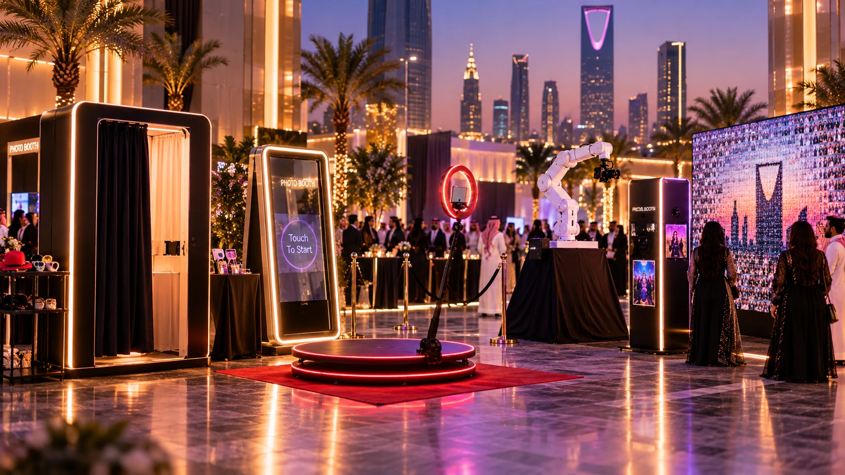 Premium photo booth experiences at a luxury event in Saudi Arabia