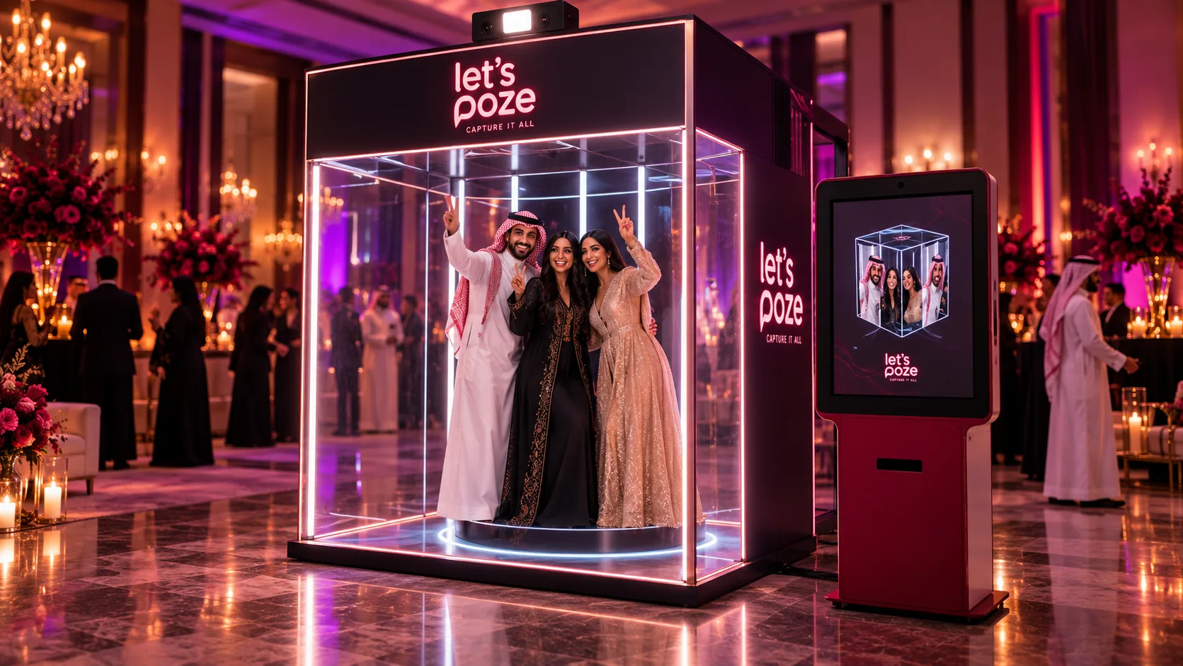 3D Photo Cube Booth Events for corporate and wedding experiences