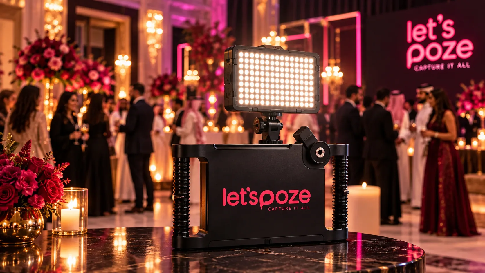 Roaming photo booth experience at a luxury event